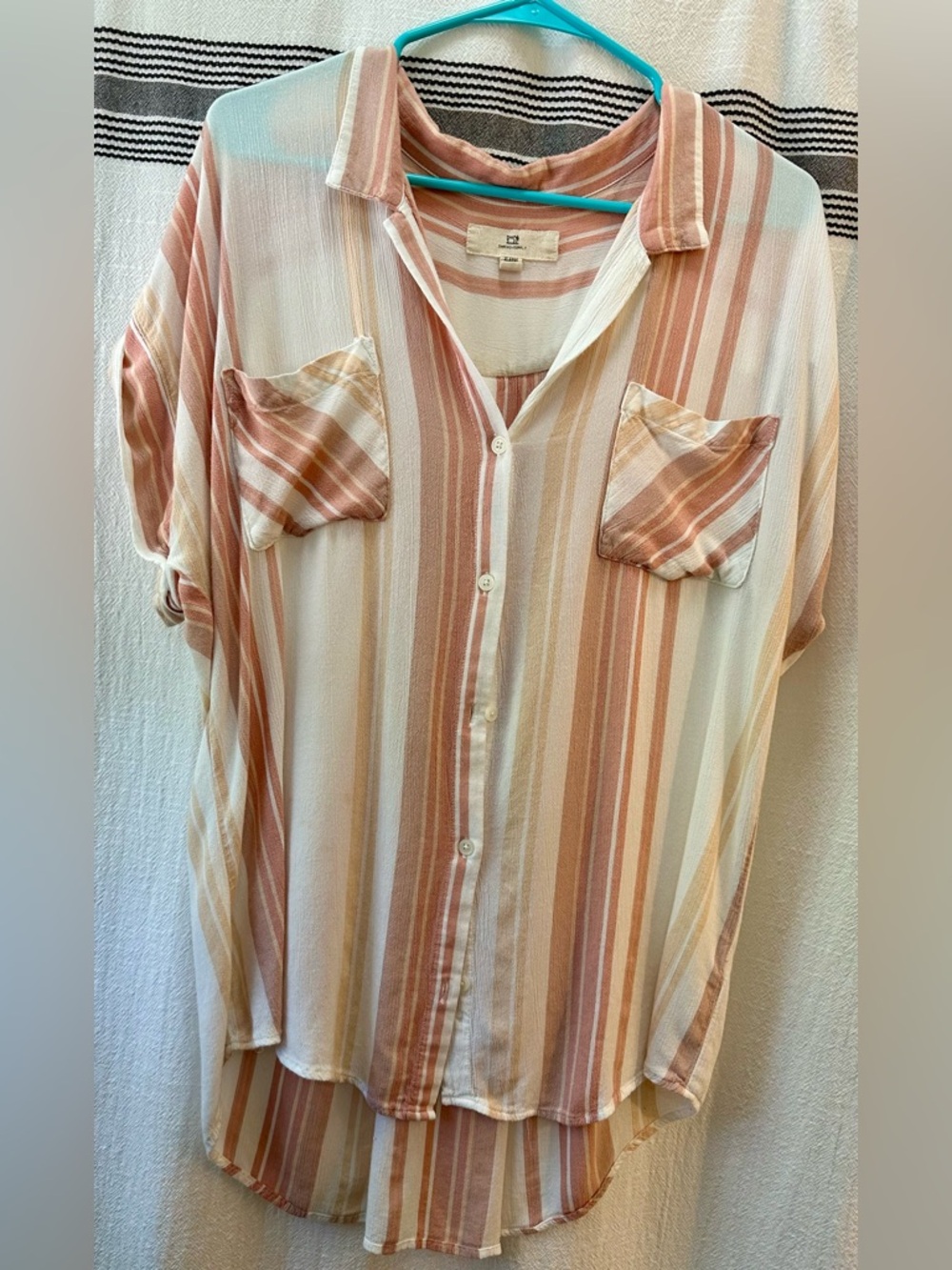 Thread & Supply Striped Top — Coral & Cream